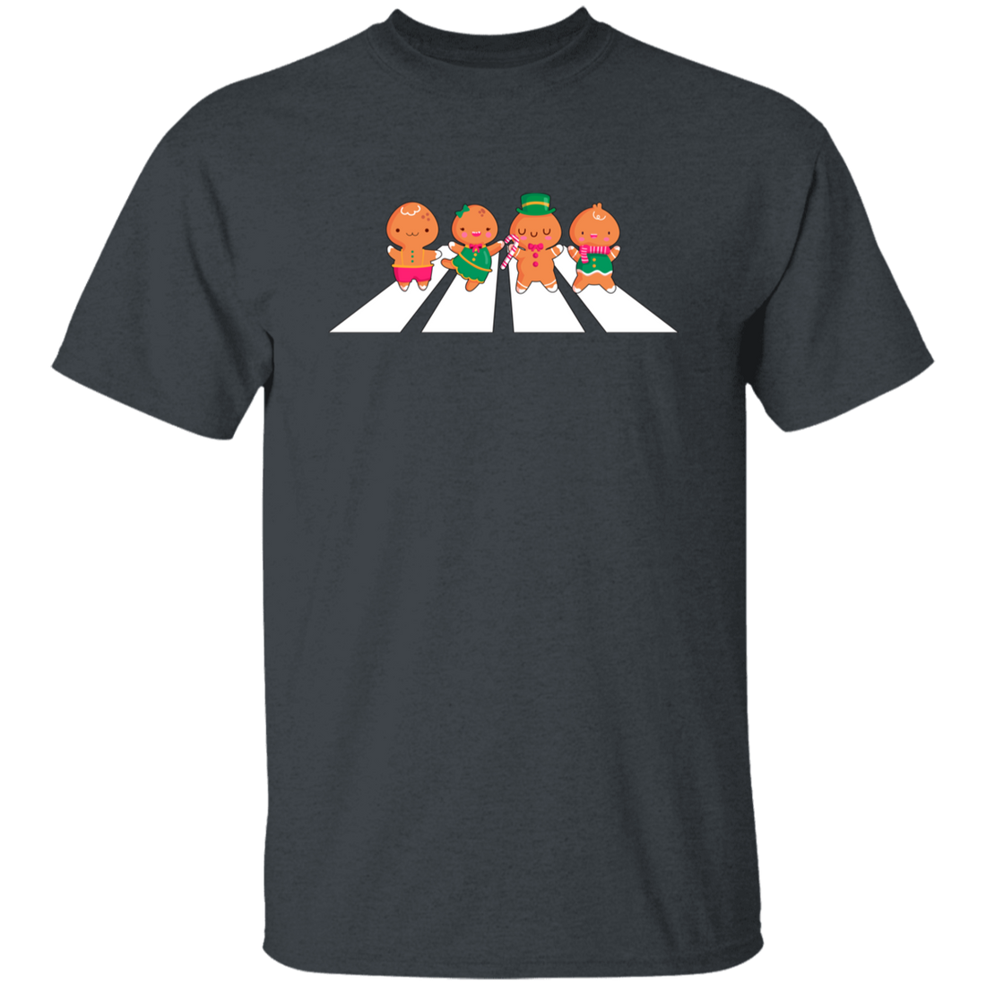 Gingerbread Walking, Love Christmas, Road Crossing Unisex T-Shirt