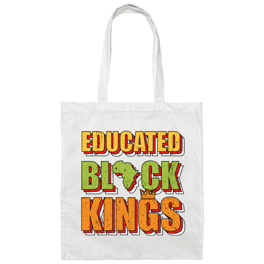 Educated Black King Gift African American Pride Canvas Tote Bag