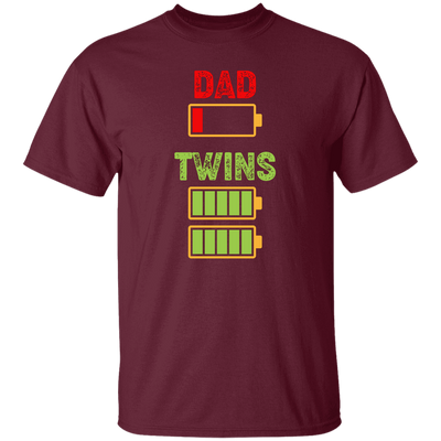 Dad Of Twins, Father's Day Gift, Dad Out Of Battery Unisex T-Shirt