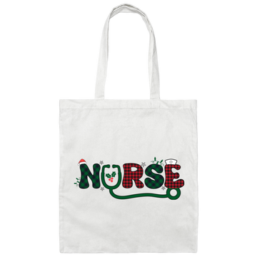 Nurse Christmas, Caro Christmas, Santa Nurse Canvas Tote Bag