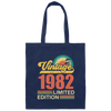 Hawaii 1982 Gift, Vintage 1982 Limited Gift, Retro 1982, Tropical Style Canvas Tote Bag