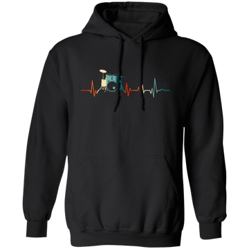 Drummer, Drumsticks, Drumming, Heartbeat Rock Lover, Rocker Vintage Gift Pullover Hoodie