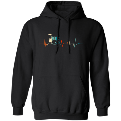 Drummer, Drumsticks, Drumming, Heartbeat Rock Lover, Rocker Vintage Gift Pullover Hoodie