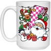 Groovy Santa, Funny Santa, 90s Christmas, Groovy Holiday, Merry Christmas, Trendy Chrismas White Mug