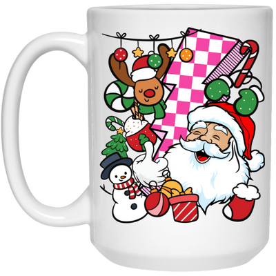 Groovy Santa, Funny Santa, 90s Christmas, Groovy Holiday, Merry Christmas, Trendy Chrismas White Mug