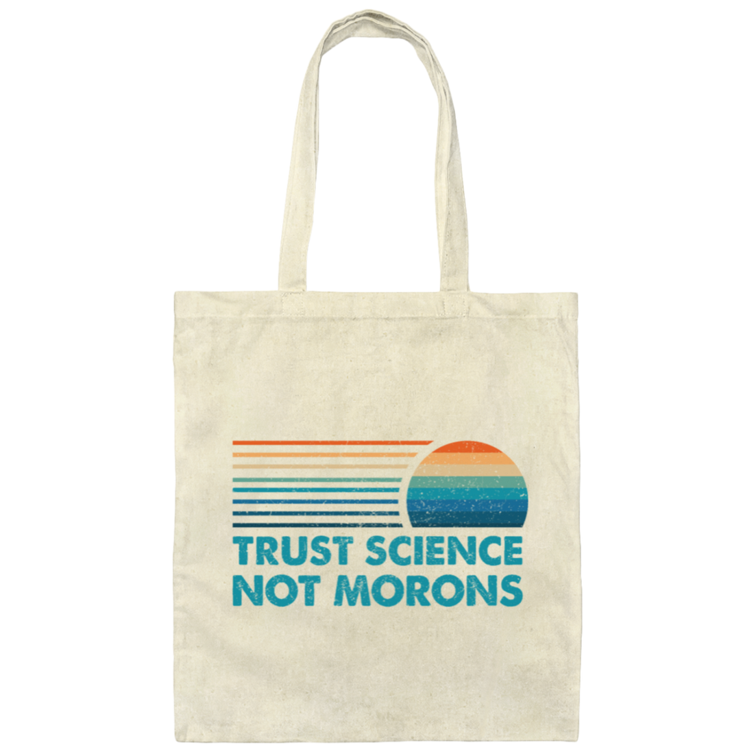 Trust Science Not Morons, Retro Science Gift Canvas Tote Bag