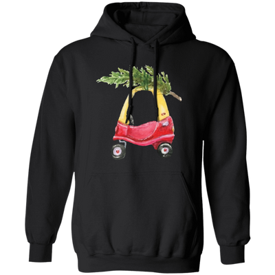 Baby Car Watercolor, Car Bring Xmas Tree, Cute Xmas Car, Merry Christmas, Trendy Chrismas Pullover Hoodie