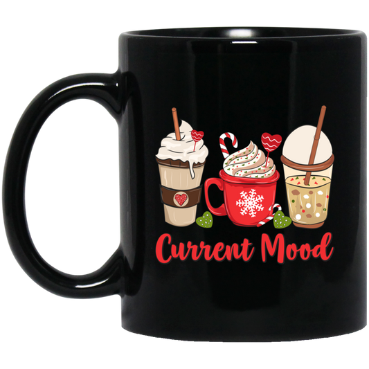 Current Mood, Christmas Coffee, Christmas Drink Cup, Merry Christmas, Trendy Christmas Black Mug