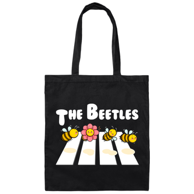 The Beetles, Four Bees Cross The Road, Cute Bees Canvas Tote Bag