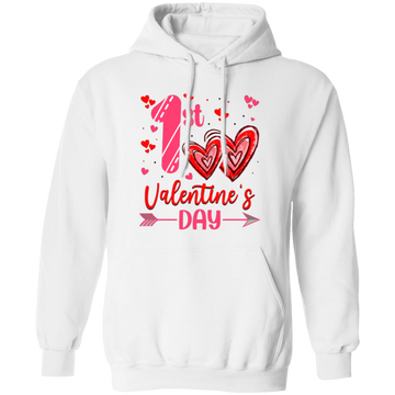 My First Valentine's Day, Valentine With You, First Love, Valentine's Day, Trendy Valentine Pullover Hoodie