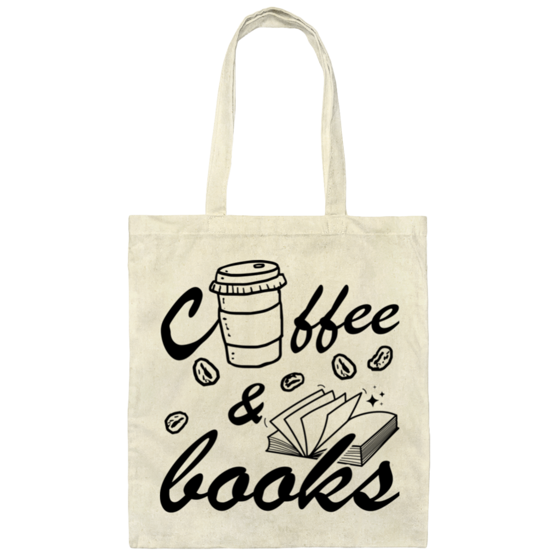 Coffee And Books, Love Coffee, Love Books, Coffee Lover Canvas Tote Bag