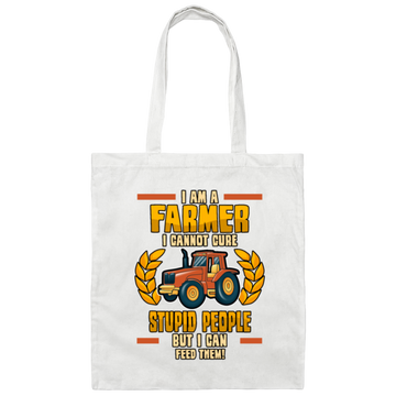 Farmer Agriculture, Tractor Cow, Farmer Gift Canvas Tote Bag