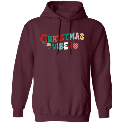 Christmas Vibes, Retro Christmas, Merry Christmas, Trendy Christmas Pullover Hoodie