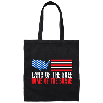 Land Of The Free Home Of The Brave, American Flag Canvas Tote Bag