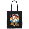 Just Here For The Boos, Halloween Ghost Canvas Tote Bag