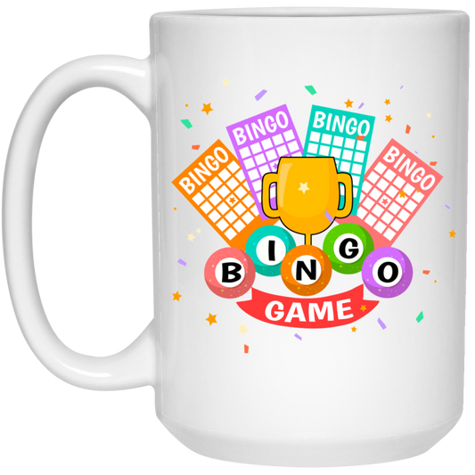 Bingo Trophy, Get The Trophy, Win The Game, Bingo White Mug