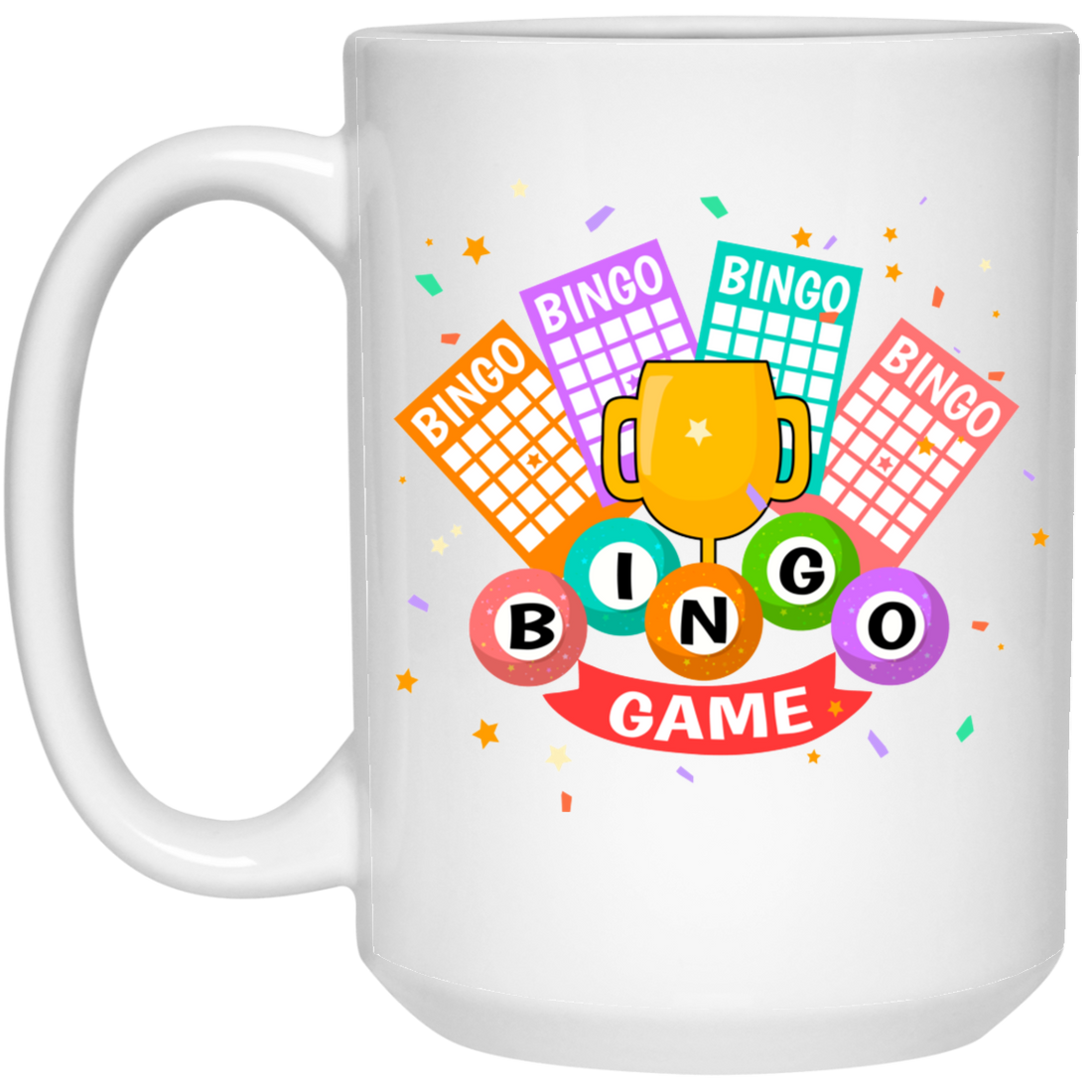 Bingo Trophy, Get The Trophy, Win The Game, Bingo White Mug