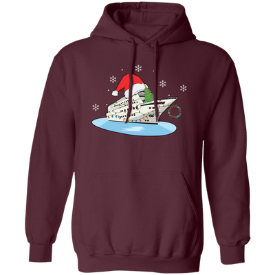 Shipping Cruise, Cruise Xmas, Love Cruise, Xmas Hat, Merry Christmas, Trendy Christmas Pullover Hoodie