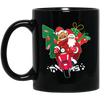 Santa With Angry Dog, Santa Ride Motorbike, Love Christmas, Merry Christmas, Trendy Christmas Black Mug