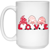 Cute Gnome, Set Of 3 Gnome, Love Gnome, My Love, Valentine's Day, Trendy Valentine White Mug