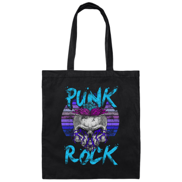 Music Rock, Skull Punks, Skeleton Lover, Punkrocker Gift, Best Rock Gift Canvas Tote Bag