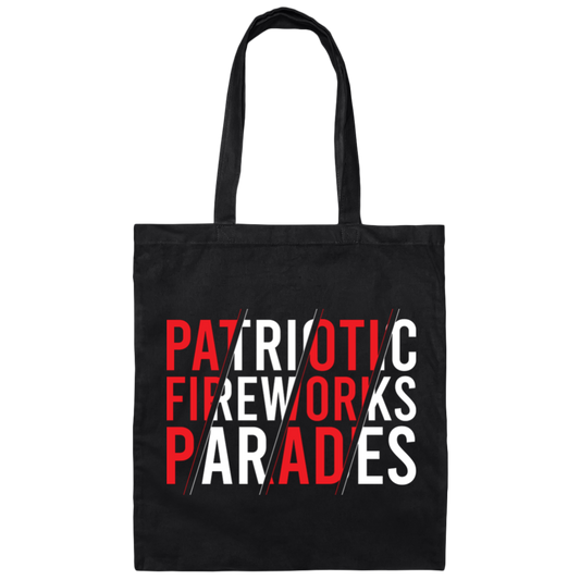 Patriotic Fireworks Parades, July 4th, America Lover Canvas Tote Bag