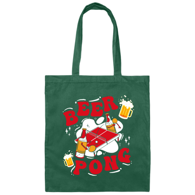 Love Beer Gift, Beer Pong Lover, Beer Pong Or Ping Pong, Gift For Drunk Canvas Tote Bag