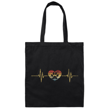 Heartbeat Paw Love, Veterinarian Sunset, Retro Heartbeat, Paw Vintage Canvas Tote Bag