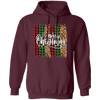 Plaid Pattern, Retro Christmas, Leopard Christmas, Merry Christmas, Trendy Christmas Pullover Hoodie