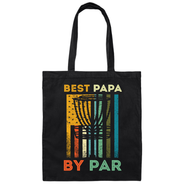 Best Papa By Par, Disc Golf Dad Retro Canvas Tote Bag