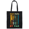 Best Papa By Par, Disc Golf Dad Retro Canvas Tote Bag
