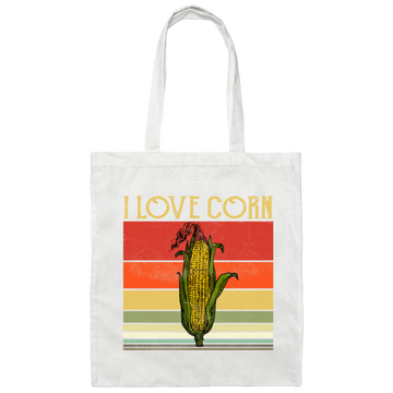 I Love Corn Retro Corn My Corn Here Canvas Tote Bag