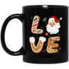 Love Christmas, Love Santa, Merry Christmas, Trendy Christmas Black Mug