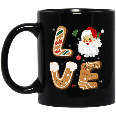 Love Christmas, Love Santa, Merry Christmas, Trendy Christmas Black Mug