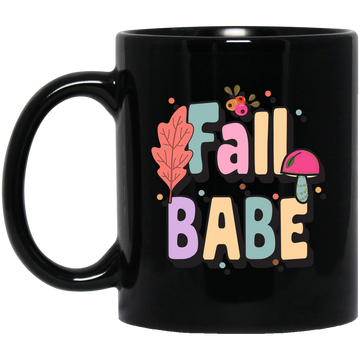 Fall Babe, love Fall, Fall Season, Fall Air, Groovy Fall Black Mug
