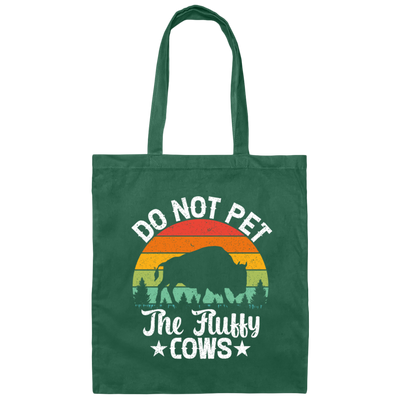 Love The Cow, Do Not Pet The Fluffy Cows, Retro Cows Lover, Vintage Canvas Tote Bag