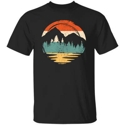 Vintage Mountain, Beach River Forest, Natural Retro, Sunset Cool Unisex T-Shirt