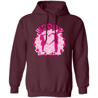 Happy Valentine, Love You, Love Valentine, Happy Couple Pullover Hoodie