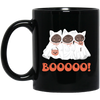 Boo Cat, Cute Boo, Cute Cat, Happy Cat, Happy Halloween Black Mug