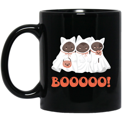 Boo Cat, Cute Boo, Cute Cat, Happy Cat, Happy Halloween Black Mug