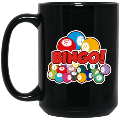 Many Balls, Love Bingo Balls, Bingo Gift, Bingo Balls Gift Black Mug