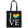 Love Is Love, LGBT Love, Lgbt's Day, Lgbt Heart Design Canvas Tote Bag