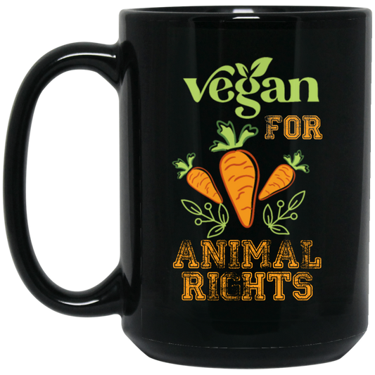 Love Carrot, Carrot Lover Gift, Vegan For Animal Right Black Mug