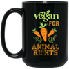 Love Carrot, Carrot Lover Gift, Vegan For Animal Right Black Mug