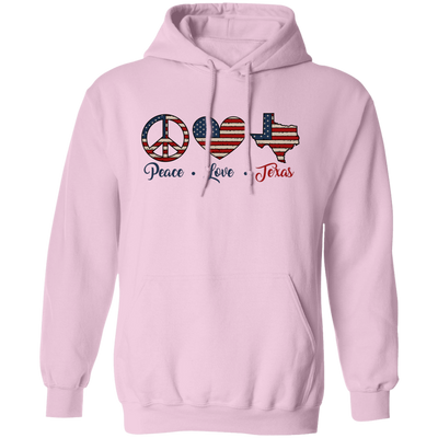 Peace Love Texas, Texas State, America Lover Pullover Hoodie