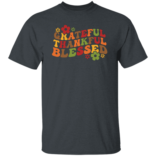 Grateful, Thankful, Blessed, Thanksgiving, Fall Season Unisex T-Shirt