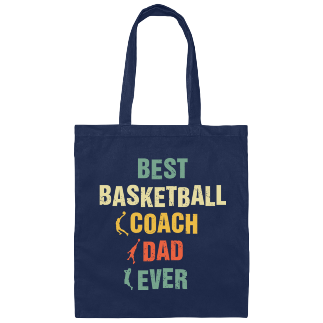 Fathers Day Basketball Coach Dad Gifts Vintage Canvas Tote Bag