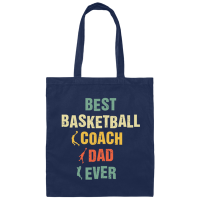 Fathers Day Basketball Coach Dad Gifts Vintage Canvas Tote Bag