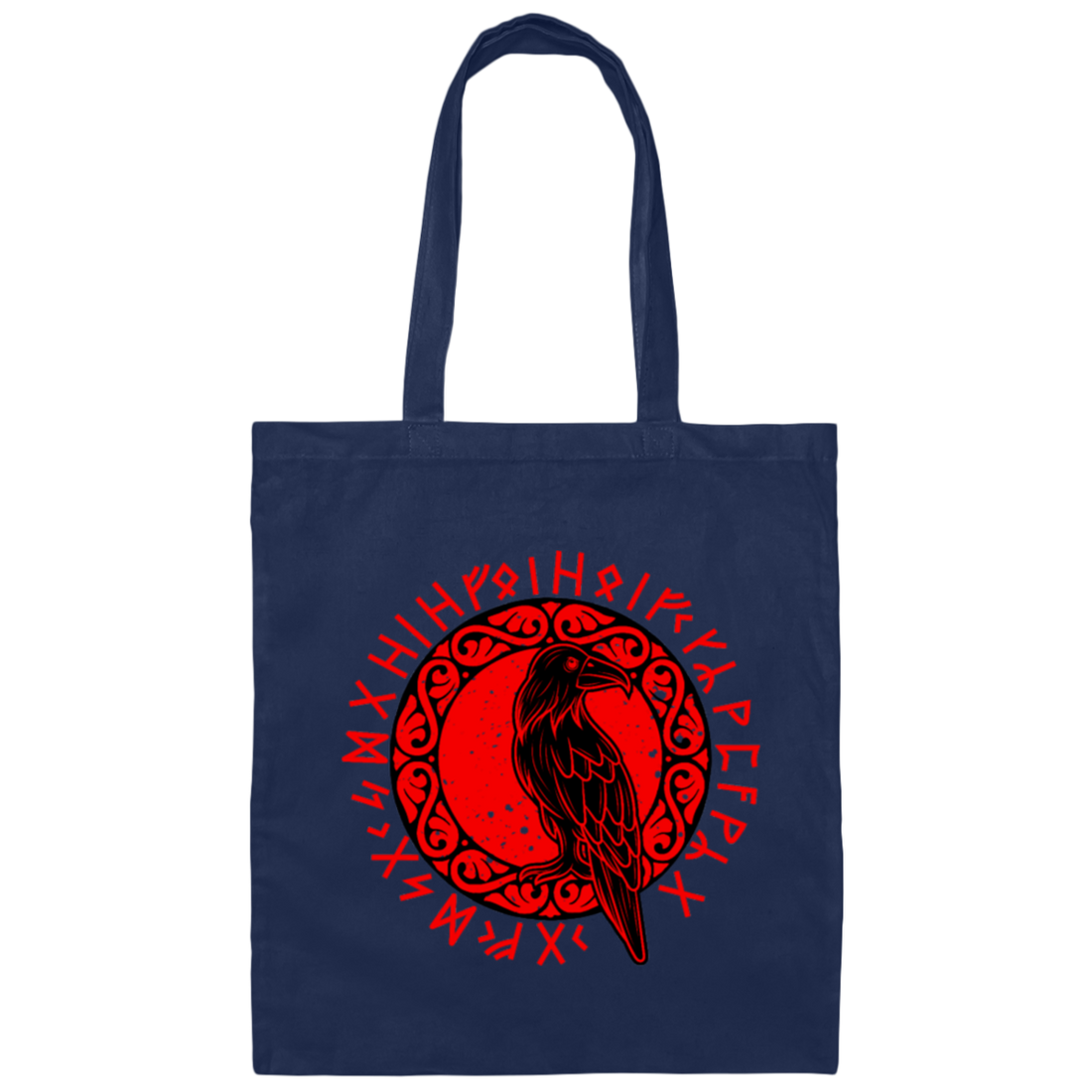 Odin Gift, Raven Vikings, Runes, Huginn Muninn Myth, Black Bird Canvas Tote Bag