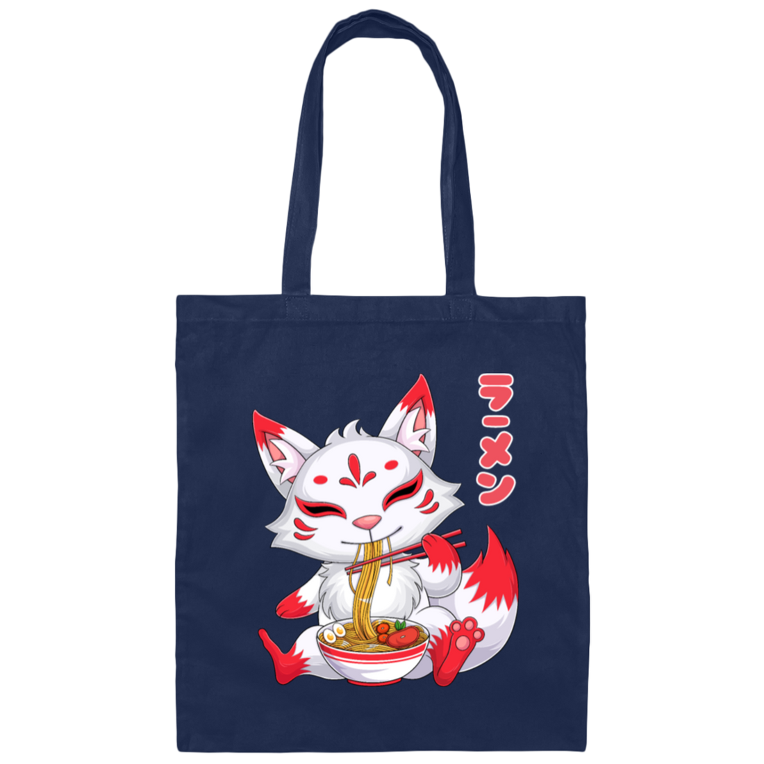 Kitsune Ramen Lover Love Kitsune And Japanese Noodle Canvas Tote Bag